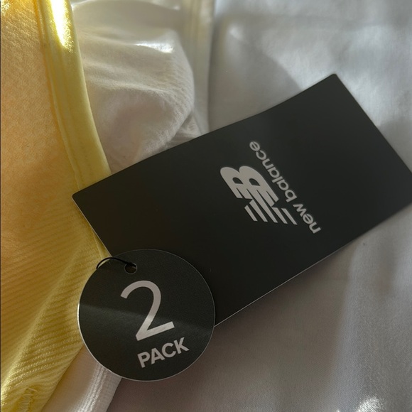 New Balance Yellow and White Sports Bra Set.  Of 2 - Picture 7 of 7